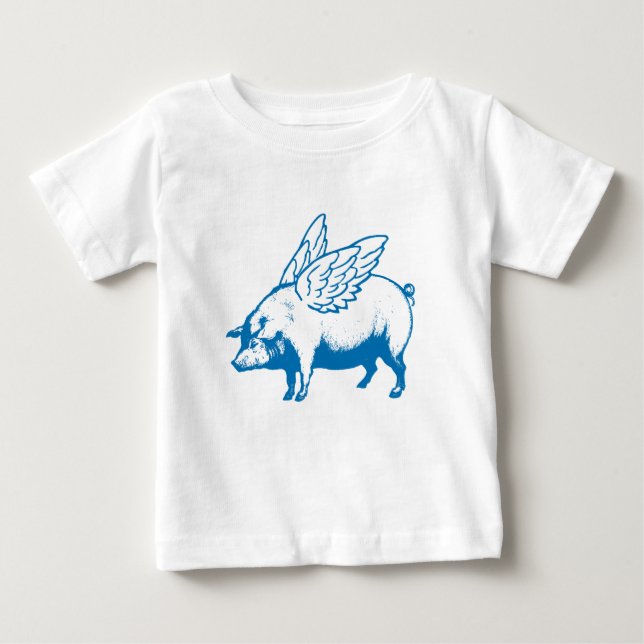 T-shirt Pour Bébé Belle ailes de porc volante (Devant)