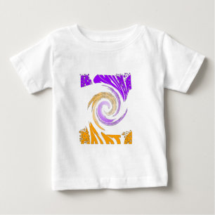 T-shirt Pour Bébé Belle Art Moderne Design : Tourbillon violet et or