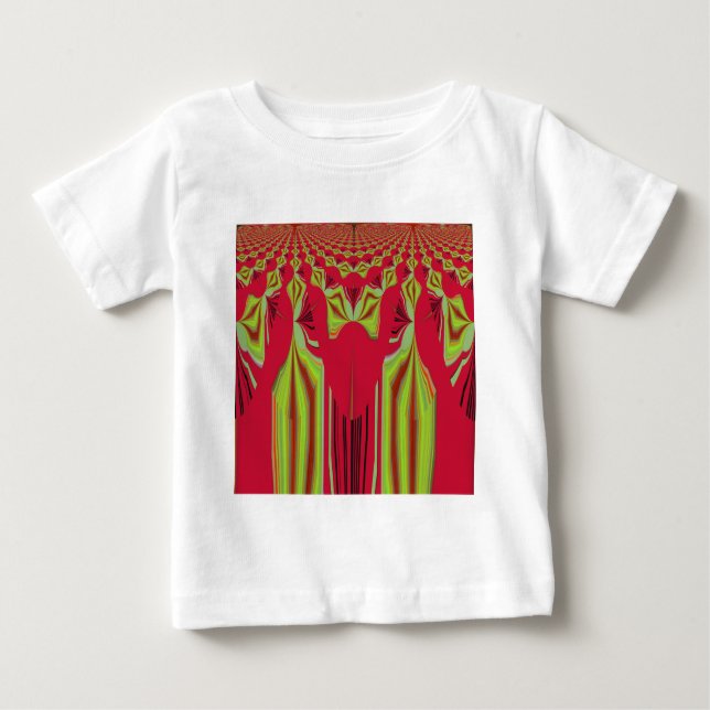 T-shirt Pour Bébé Belle Belle Art Tribal Africain Rouge et Jaune (Devant)