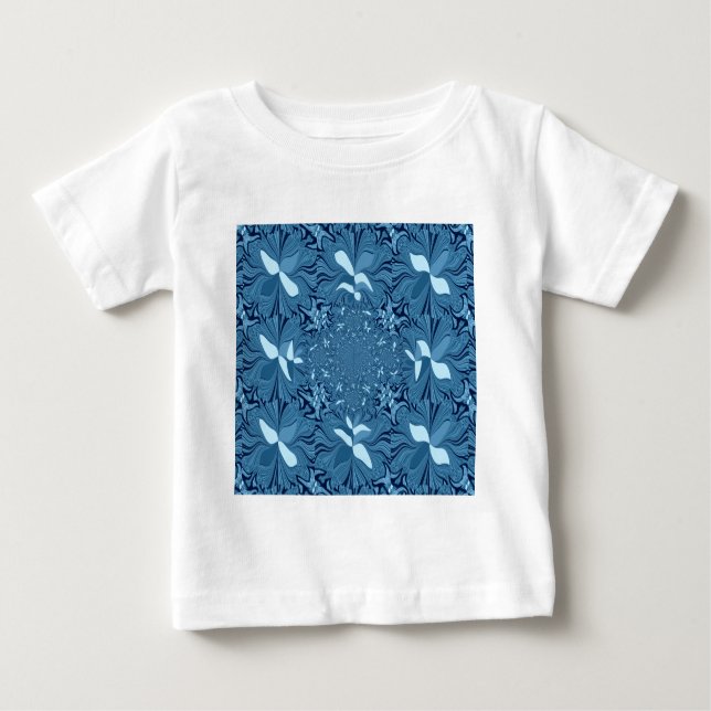 T-shirt Pour Bébé Belle Belle Iridescente bleu. motif sans couture (Devant)