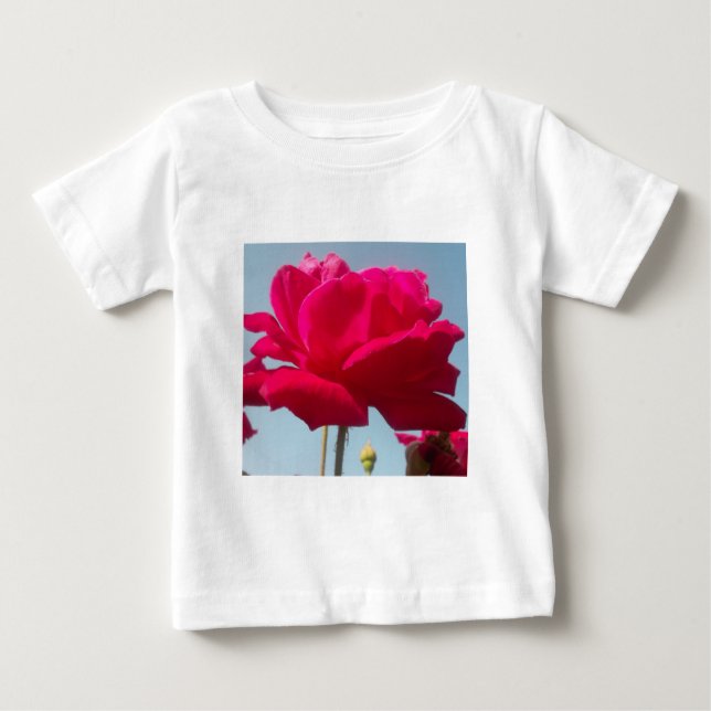 T-shirt Pour Bébé Belle belle Rose céleste rouge contre bleu (Devant)