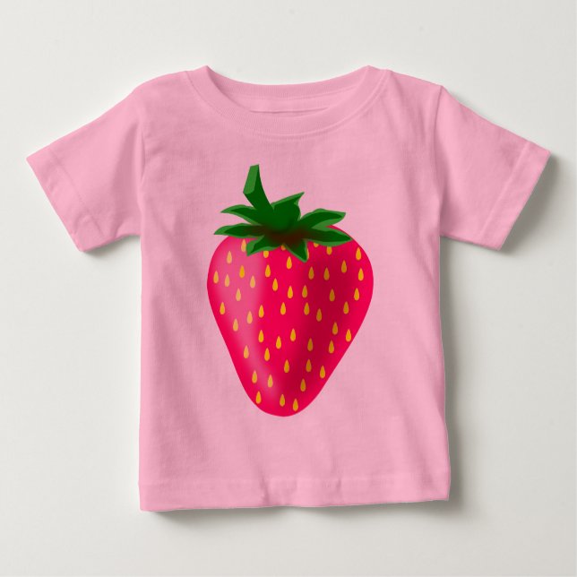 T-shirt Pour Bébé Belle et douce fraise (Devant)