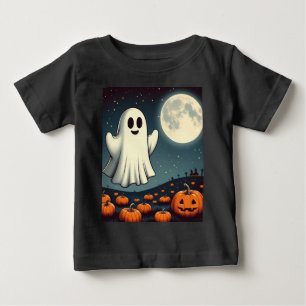 T-shirt Pour Bébé Belle, fantôme vintage et art de l'halloween citro