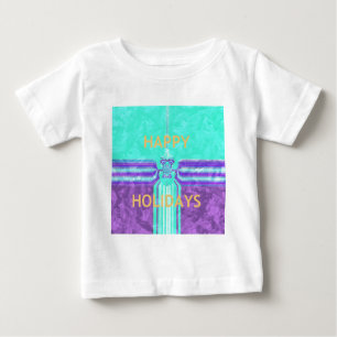 T-shirt Pour Bébé Belle Happy Holidays Blue Cyan conception vectorie