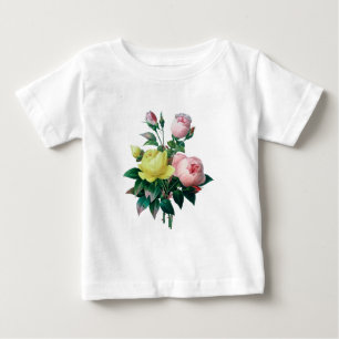 T-shirt Pour Bébé belle illustration botanique vintage, rose