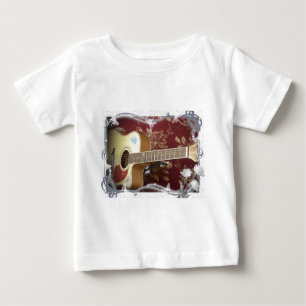 T-shirt Pour Bébé Belle jolie guitare Vintage sur le Motif Africain