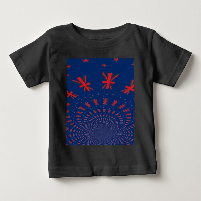 T-shirt Pour Bébé Belle Nouvelle-Zélande Drapeau Art Design (Devant)
