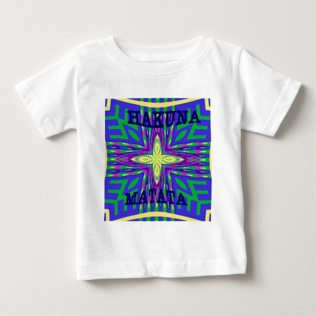 T-shirt Pour Bébé Belle oeuvre Tropicale Hakuna Matata Kanga (Devant)