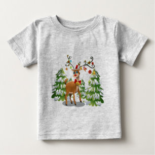 T-shirt Pour Bébé Belle renne dans la neige