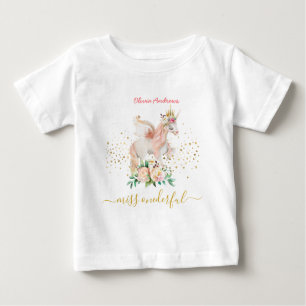 T-shirt Pour Bébé Belle Unicorne 1er anniversaire