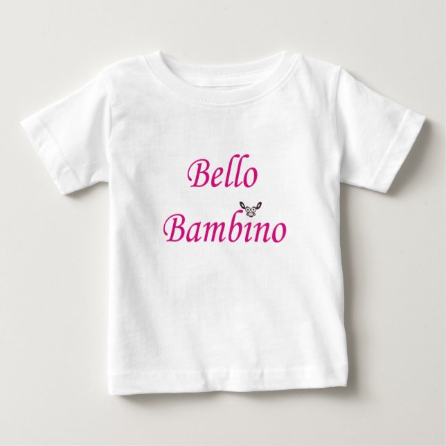 T-shirt Pour Bébé Bello Bambino rose Mooja (Devant)