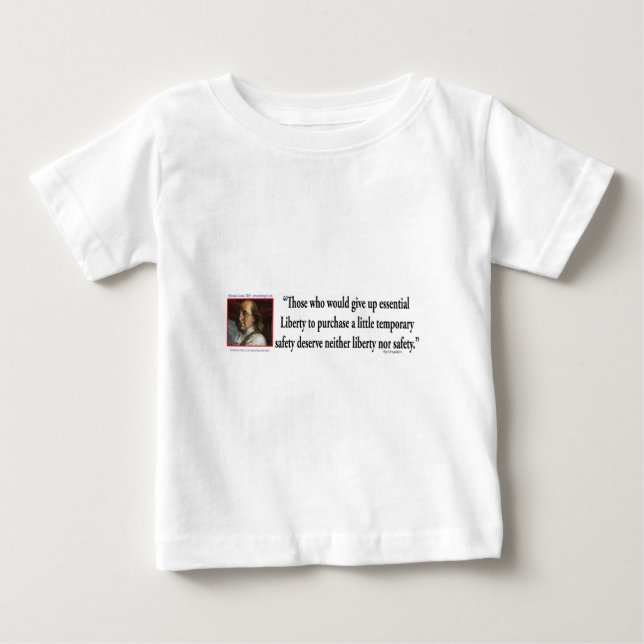 T-shirt Pour Bébé Ben Franklin sur la Liberté (Devant)