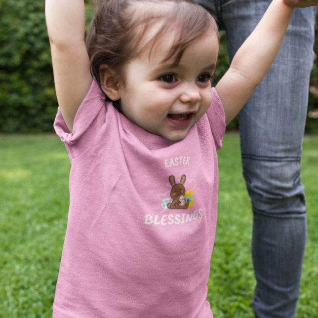 T-SHIRT POUR BÉBÉ BÉNÉDICTIONS DE PÂQUES ROSE (Créateur téléchargé)