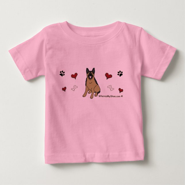 T-shirt Pour Bébé berger allemand (Devant)