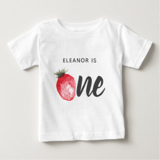 T-shirt Pour Bébé Berry 1er Anniversaire Fraise Aquarelle