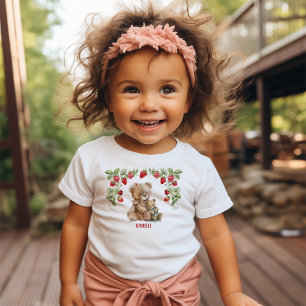 T-shirt Pour Bébé Berry First Strawberry et Bear Anniversaire