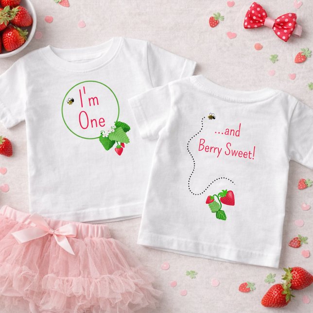 T-shirt Pour Bébé Berry Sweet “I’m One” First Birthday (Créateur téléchargé)