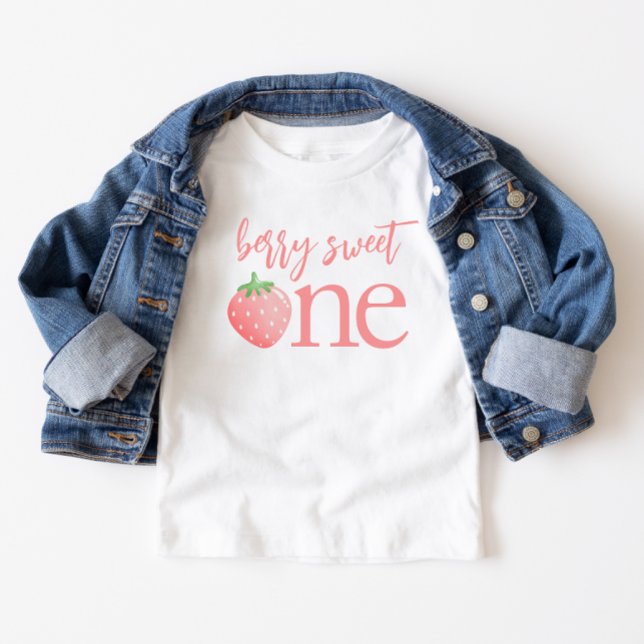 T-shirt Pour Bébé Berry Sweet One Strawberry First Birthday Shirt (Créateur téléchargé)