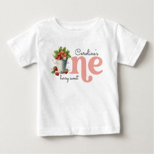 T-shirt Pour Bébé Berry Sweet Strawbery Baby Girl 1er anniversaire f