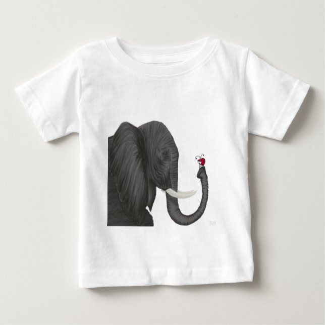 T-shirt Pour Bébé Bertha L'Adorable Éléphant Et Mignonne Ladybug (Devant)
