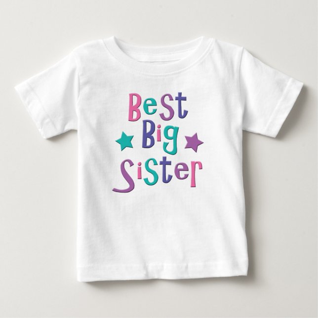 T-shirt Pour Bébé Best Big Sister (Devant)