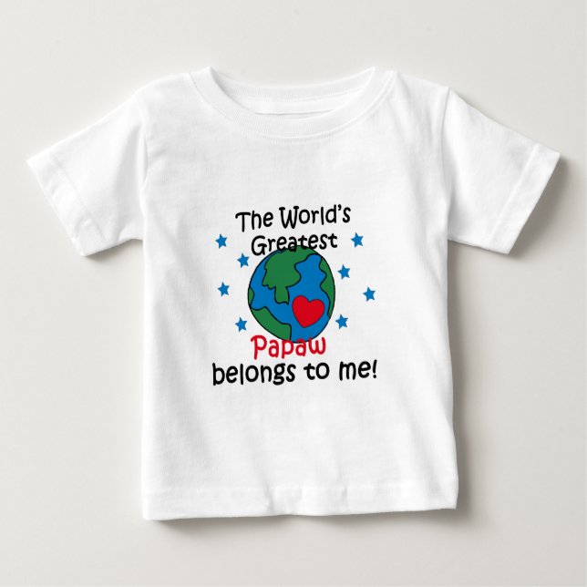 T-shirt Pour Bébé Best Papaw Appartient à moi (Devant)