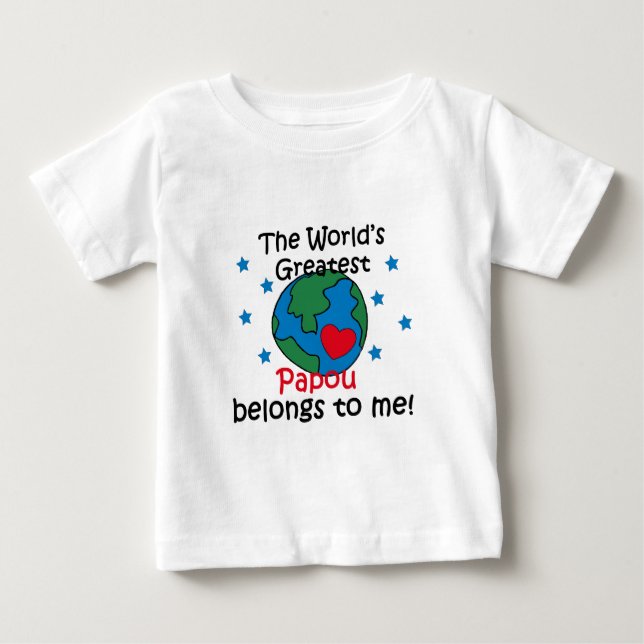 T-shirt Pour Bébé Best Papou Appartient à moi (Devant)