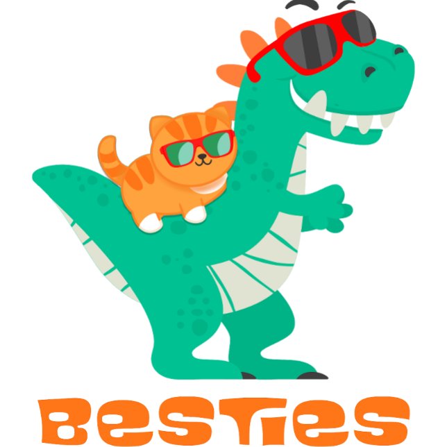 T-shirt Pour Bébé Besties a Cat et Dinosaur (Créateur téléchargé)