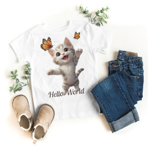 T-shirt Pour Bébé Beurre de Kitten mignon Bonjour le monde