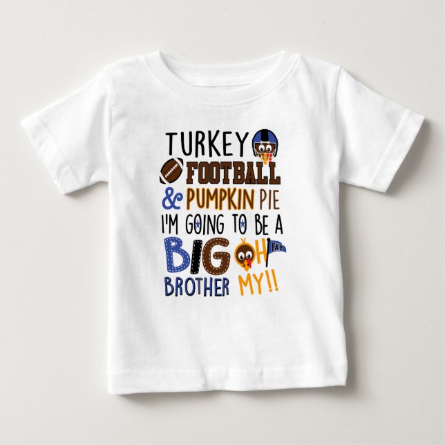 T-shirt Pour Bébé Bib Frère Faire-part Chemise Thanksgiving (Devant)