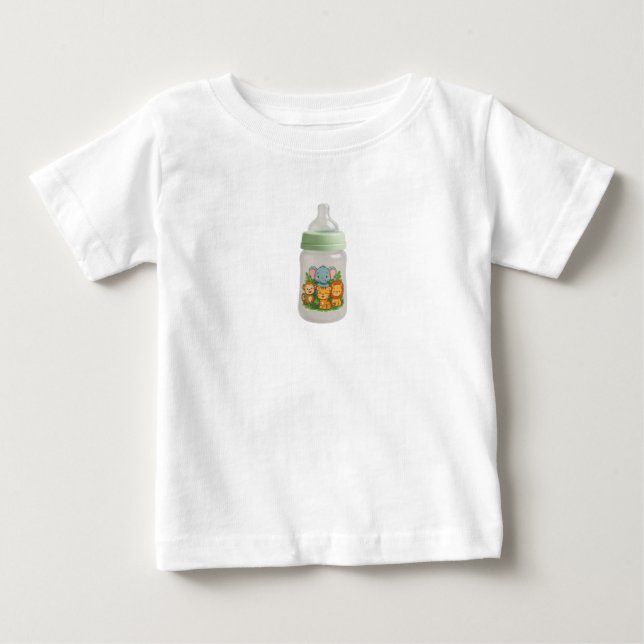 T-shirt Pour Bébé Biberon Les Amis de la Jungle (Devant)
