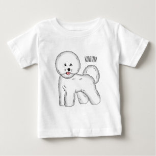 T-shirt Pour Bébé Bichon frise dog dessin animé
