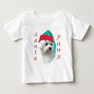 T-shirt Pour Bébé Bichon Frise Père Noël Paws