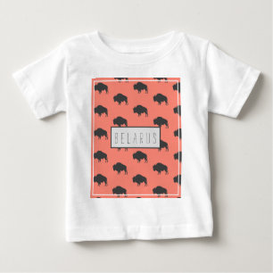 T-shirt Pour Bébé Biélorussie Bison Biélorusse Зубр Bélarus Maillot