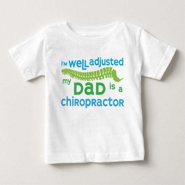 T-shirt Pour Bébé Bien Ajusté - Mon Père Est Un Chiropraticien (Devant)