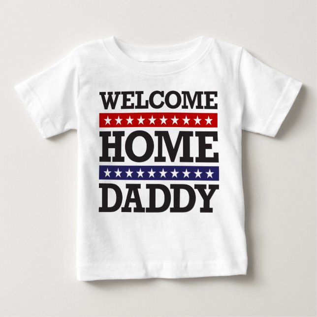 T-shirt Pour Bébé Bienvenue à la maison papa (Devant)
