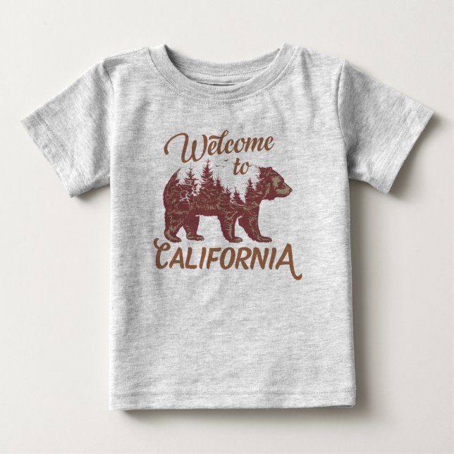 T-shirt Pour Bébé Bienvenue à l'ours de Californie (Devant)