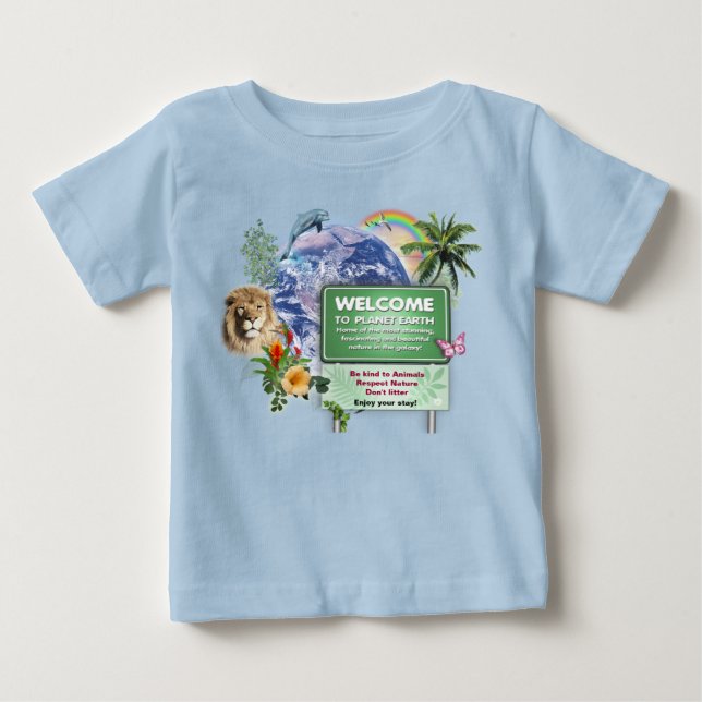T-shirt Pour Bébé Bienvenue sur cette planète (Devant)