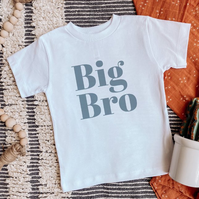 T-shirt Pour Bébé Big Bro | Dusty Blue Matching Famille de frères (Créateur téléchargé)