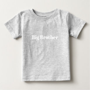 T-shirt Pour Bébé Big Brother blanc nom personnalisé texte mignon
