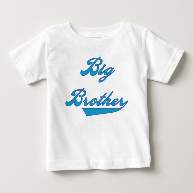 T-shirt Pour Bébé Big Brother Blue Text (Devant)