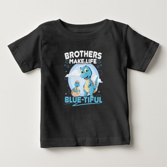 T-shirt Pour Bébé Big Brother Dinosaur Beau jeu de vie (Devant)