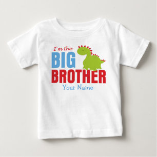 T-shirt Pour Bébé Big Brother Dinosaur Personnalisé
