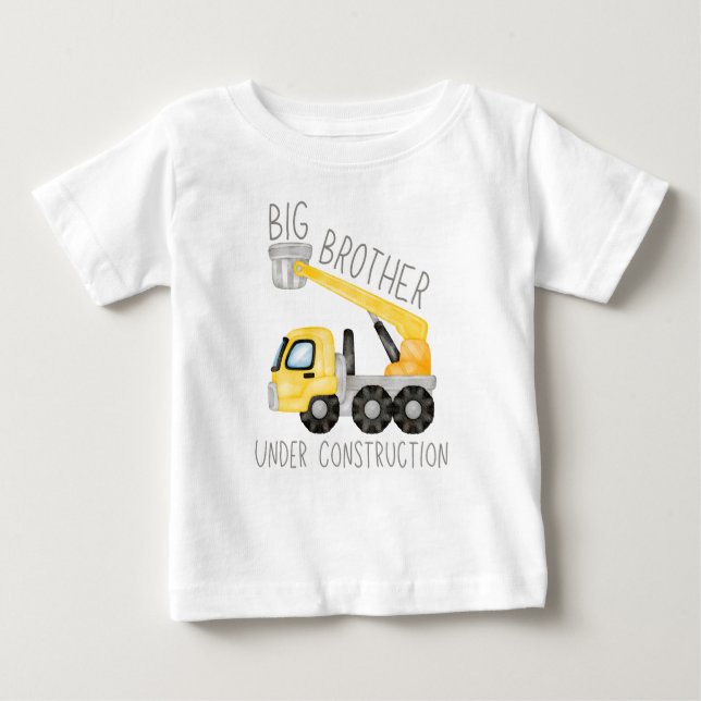 T-shirt Pour Bébé Big Brother en construction, Brother Digger (Devant)