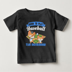 T-shirt Pour Bébé Big Brother Little Brother - Joueurs De Baseball
