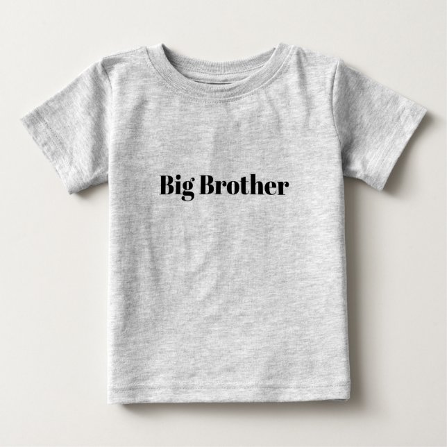 T-shirt Pour Bébé Big Brother, Personnaliser avec nom, texte Baby (Devant)