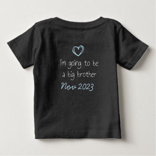 T-shirt Pour Bébé Big Brother secret reveal customizable date