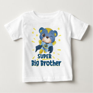 T-shirt Pour Bébé Big Brother - Super-héros de dessin animé ours ble