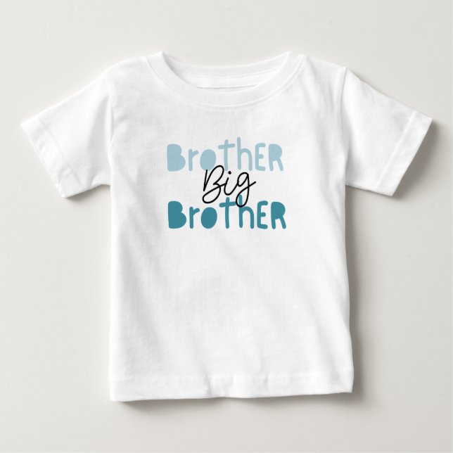 T-shirt Pour Bébé Big Brother Tee. Companion to Lil' Brother Tee (Devant)