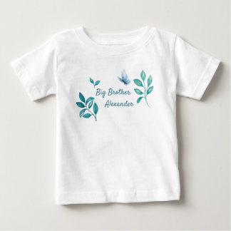 T-shirt Pour Bébé Big brother water color butterfly floral